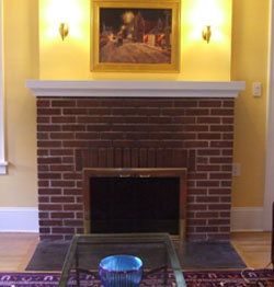 fireplace before custom mantel